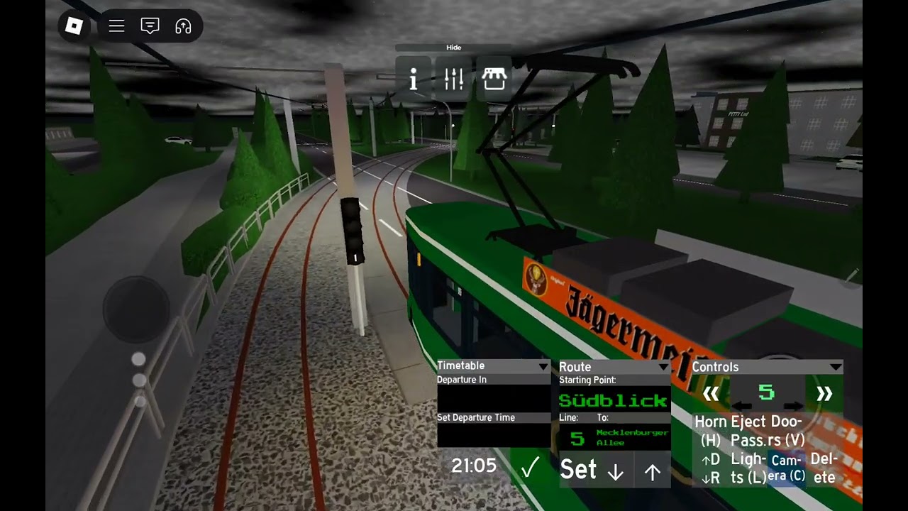 Tram and Bus Simulator Roblox Line 5 von Südblick nach Mecklenburger Allee 