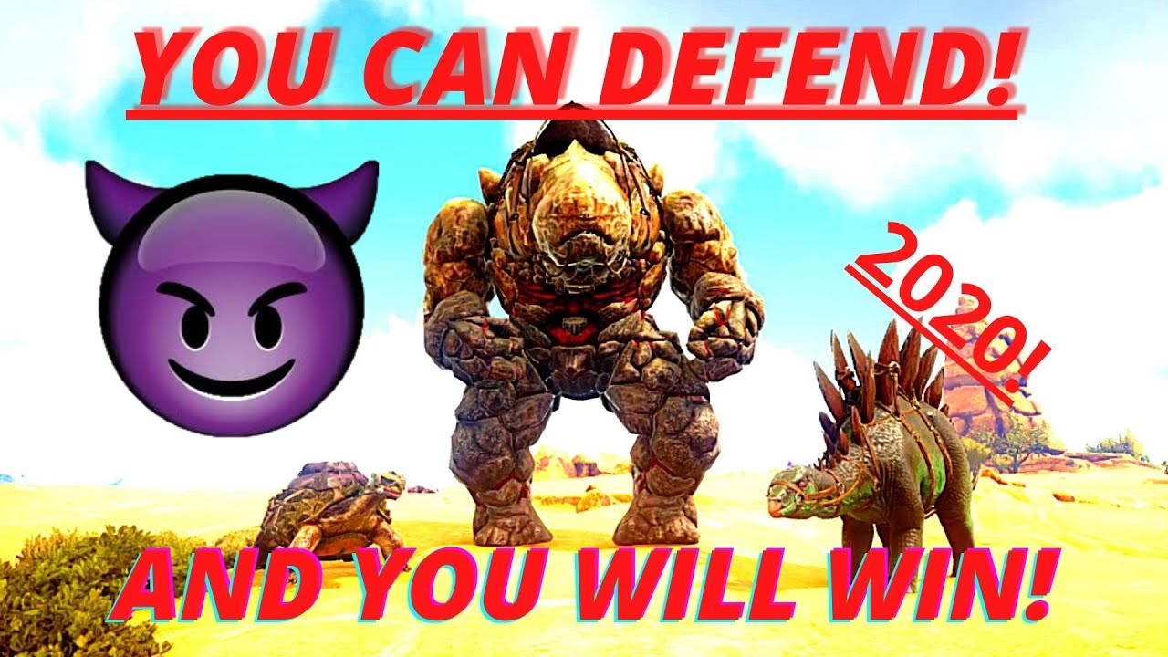 Ark How To Defend Against These Dinos, Early Game, Ark Pvp, Stego, Golem, Turtle