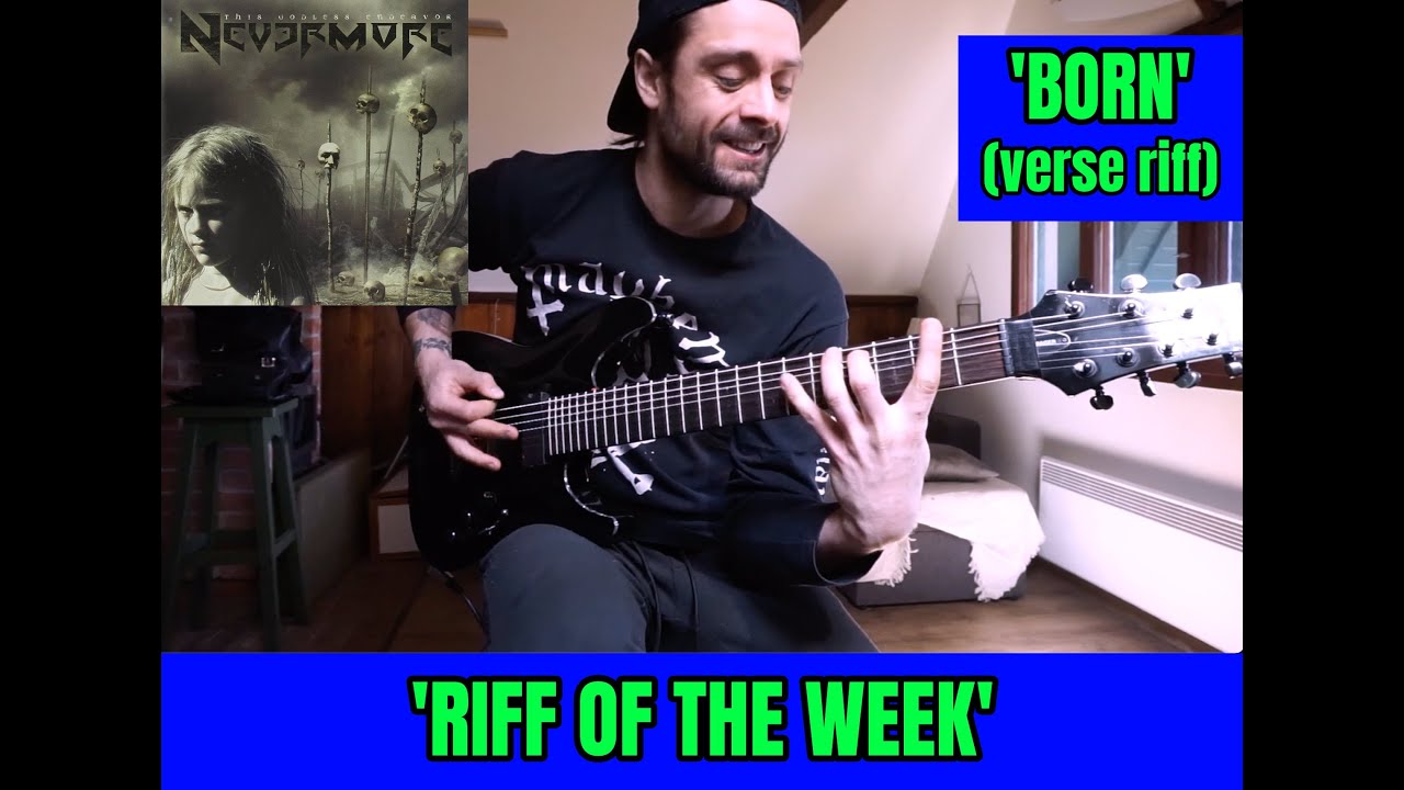 NEVERMORE 'RIFF OF THE WEEK' #1 🔥 BORN 🔥 verse wide stretch riff LESSON by ATTILA VOROS