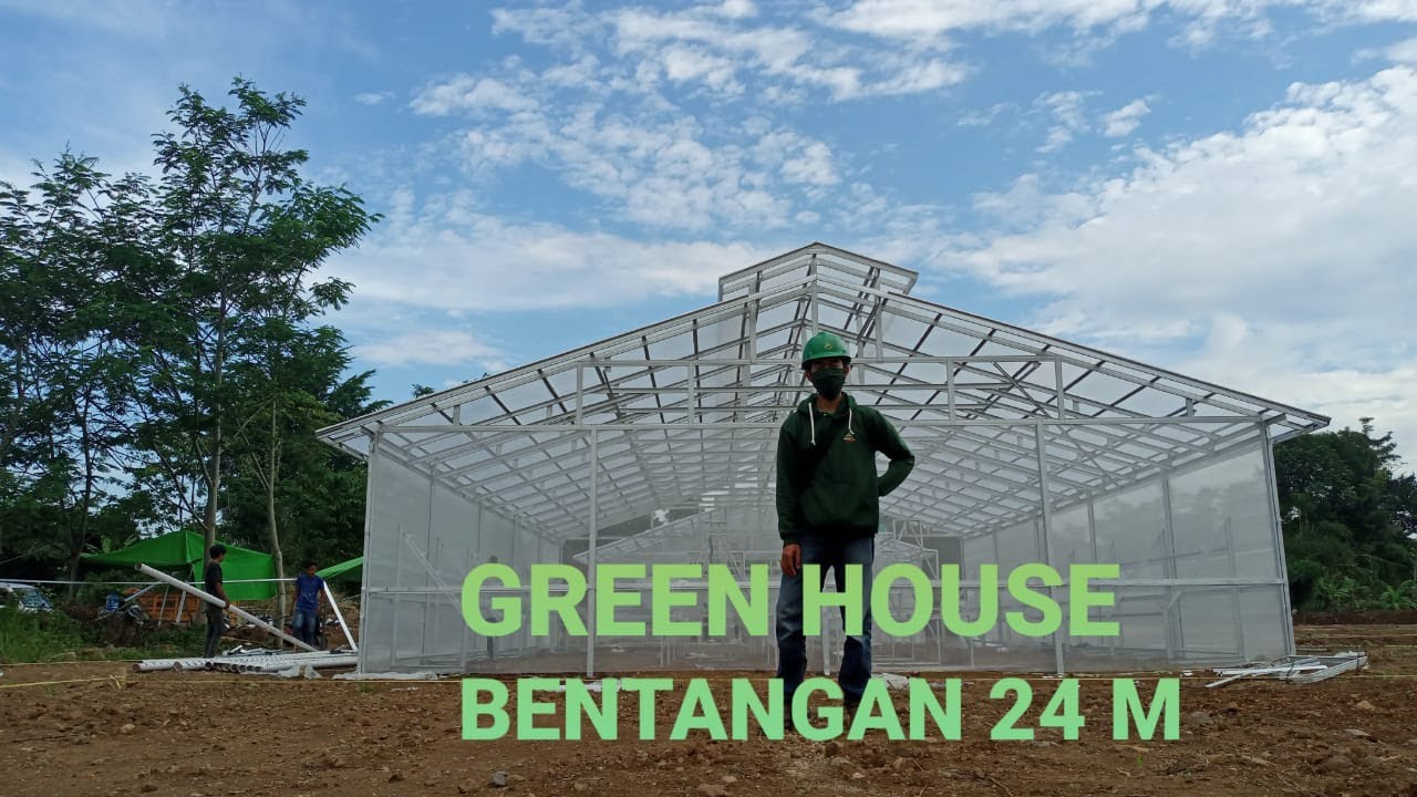 Green House Baja Ringan Bentang 12 Meter 2 Bangunan Sekaligus