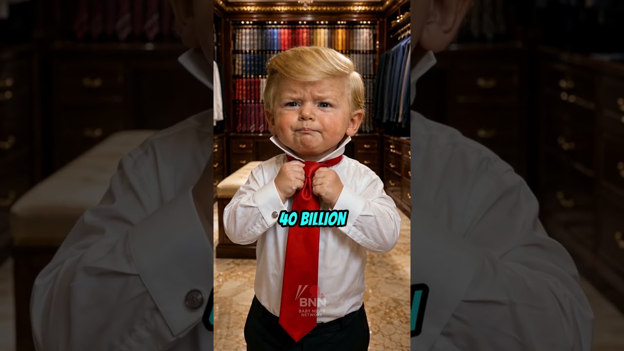 Baby Melania Tries To Fix Baby Trump's Outfit 😂