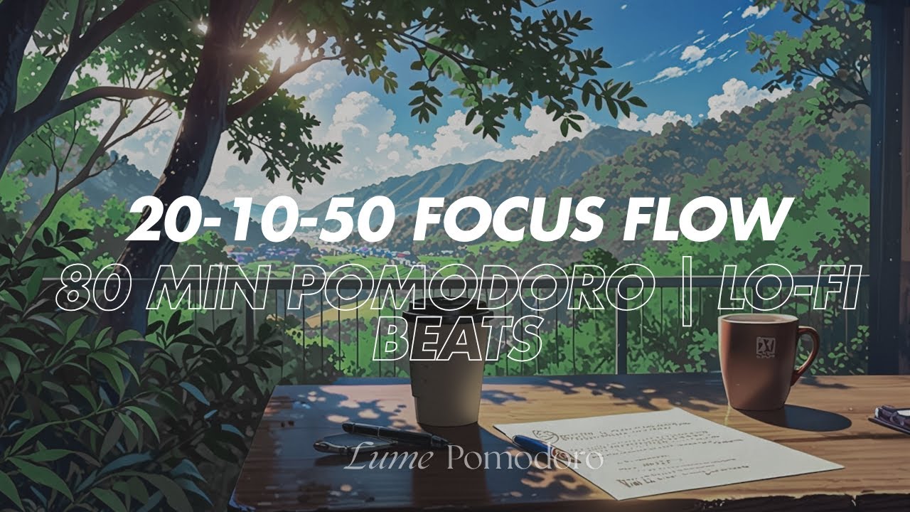 🧠 80 Min Brain Boost Pomodoro | Lo-Fi Music | 20-10-50 Focus Timer