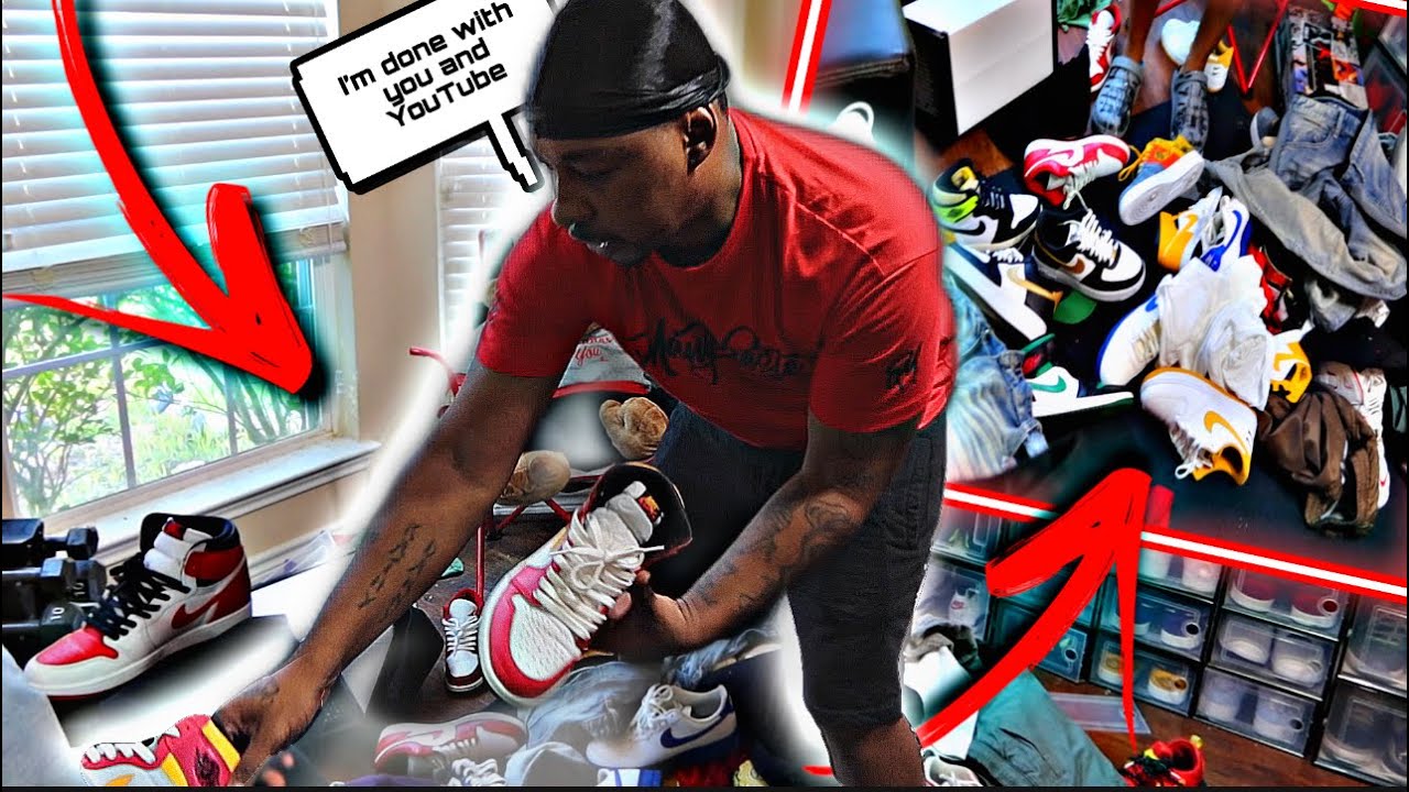 I DESTROYED MY HUBAND ENTIRE SNEAKER ROOM!! *REVENGE PRANK*