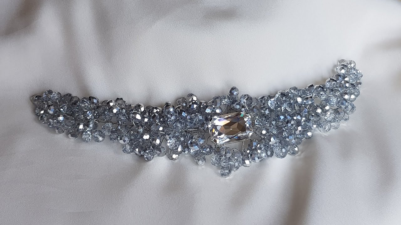 Kristal Boncuklarla Gelin Tacı Yapımı- DIY Beaded Bridal Hairpiece