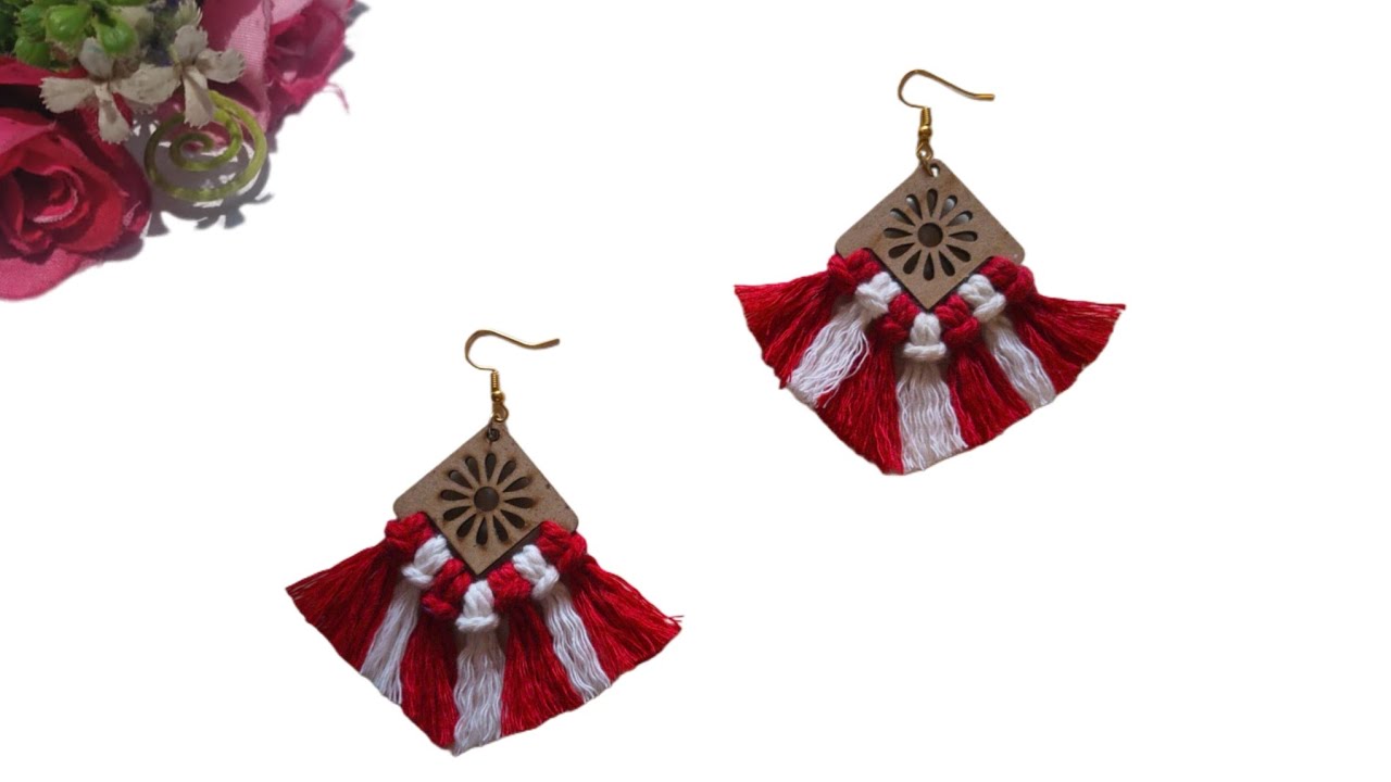 Diy Macrame Earring Tutorial |Step by step for beginners | Easy Handmade Macrame Jewellery | Boho 