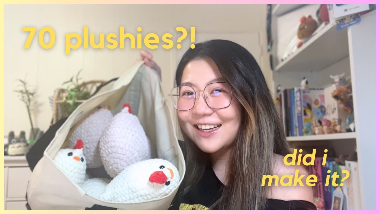 ♡ CHALLENGE: can i make 70 plushies in a week? chatty crochet market prep ♡