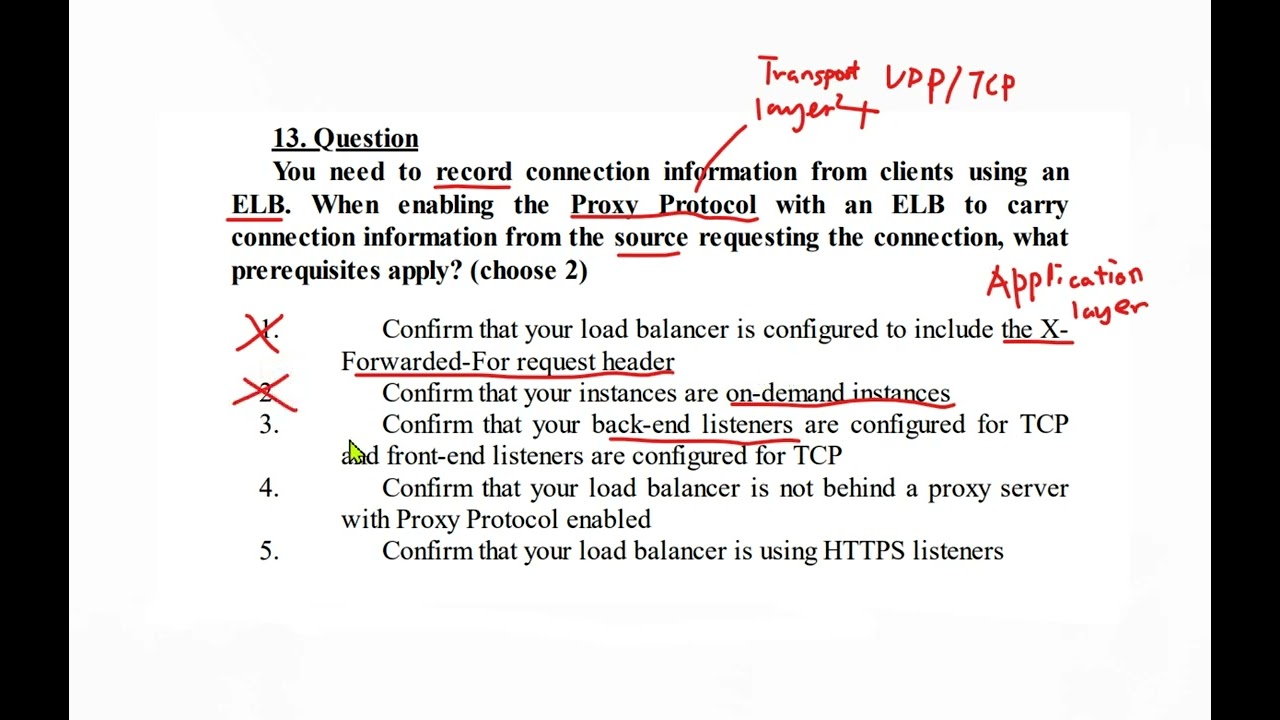 AWS Solution Architect practice test set 4 Q13 proxy protocol, X Forwarded For header