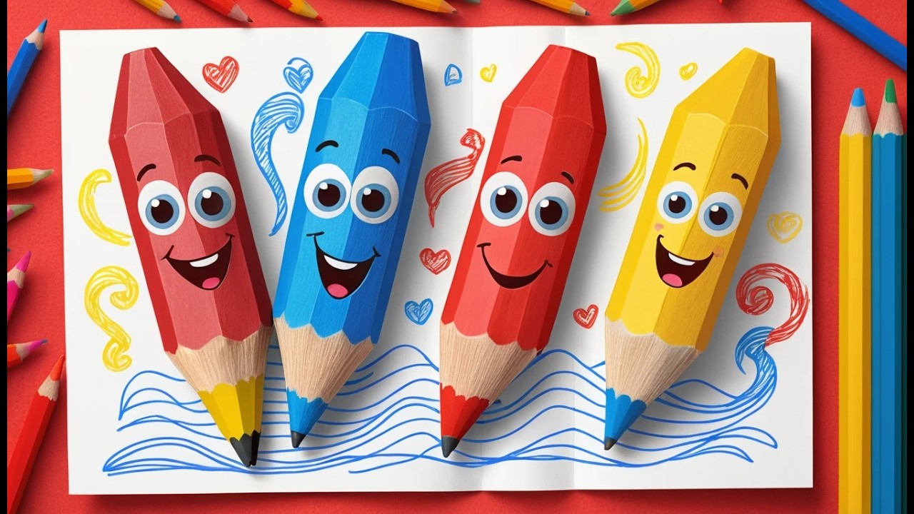 Drei kleine Stifte kritzeln, kritzeln, kritzel | Lustiges Mallied & Farben lernen