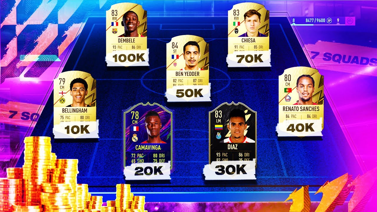 FIFA 22 SQUAD BUILDER 10K, 20K, 30K, 40K, 50K, 70K, 100K HYBRID SQUAD BUILDER