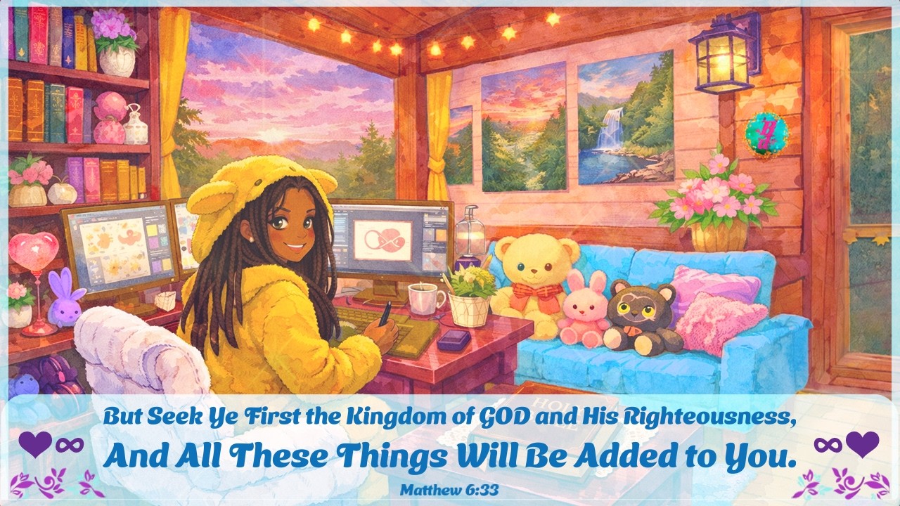 Creating Bible Verse Products for My Business! Peaceful Asian LoFi Beats to Relax & Sleep Too!