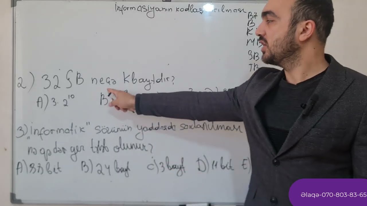 DƏRS 3- İnformasiyanının kodlaşdırılması || ASCII və UNİCODE