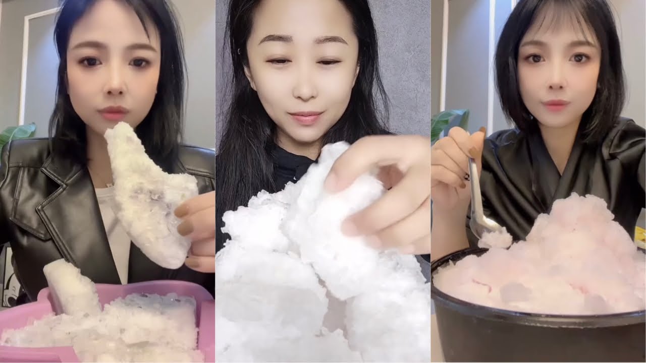 White Ice Eating ASMR | Crushed Ice | Ice Eating