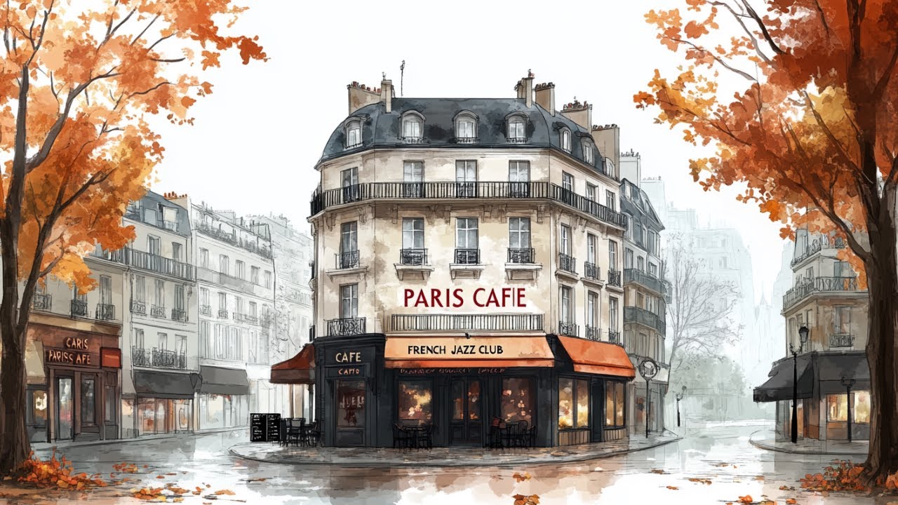 Paris Café with Soft Rain 🌧️ French Jazz Instrumental | Calm & Cozy