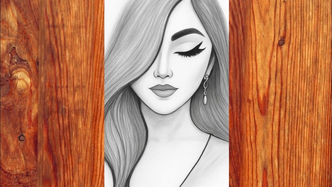 Beautiful Girl Pencil Sketch | Easy Shading Portrait Drawing