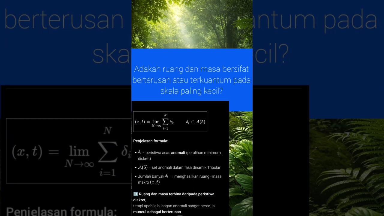 Adakah ruang dan masa bersifat berterusan atau terkuantum pada skala paling kecil?