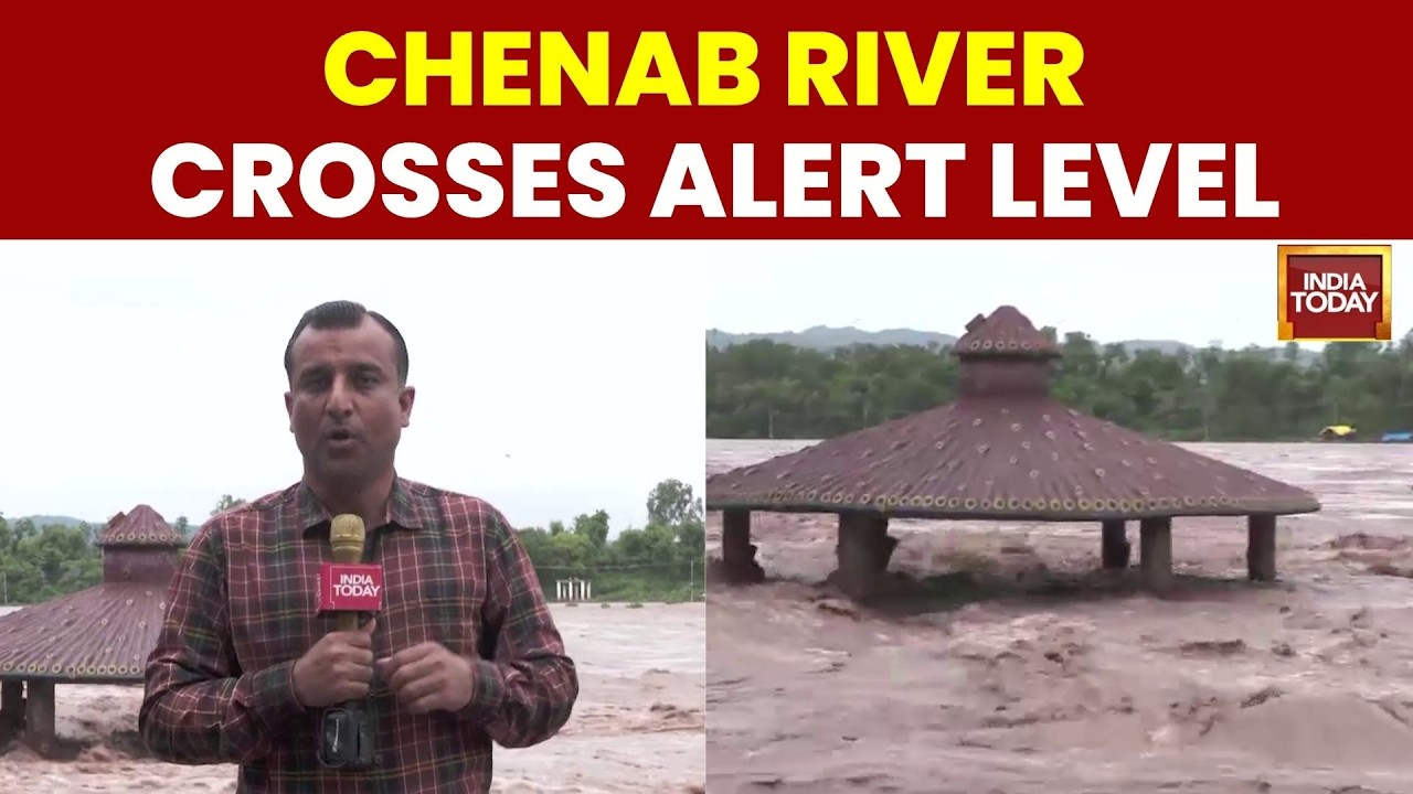 Monsoon Fury in Jammu & Kashmir: Chenab River Crosses Alert Level, Flood Threat Intensifies