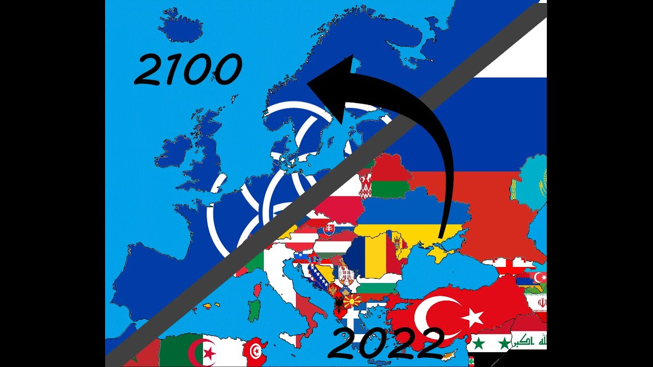 Alternate Future Of Europe With Flags | 2022-2100 | JT Mapping