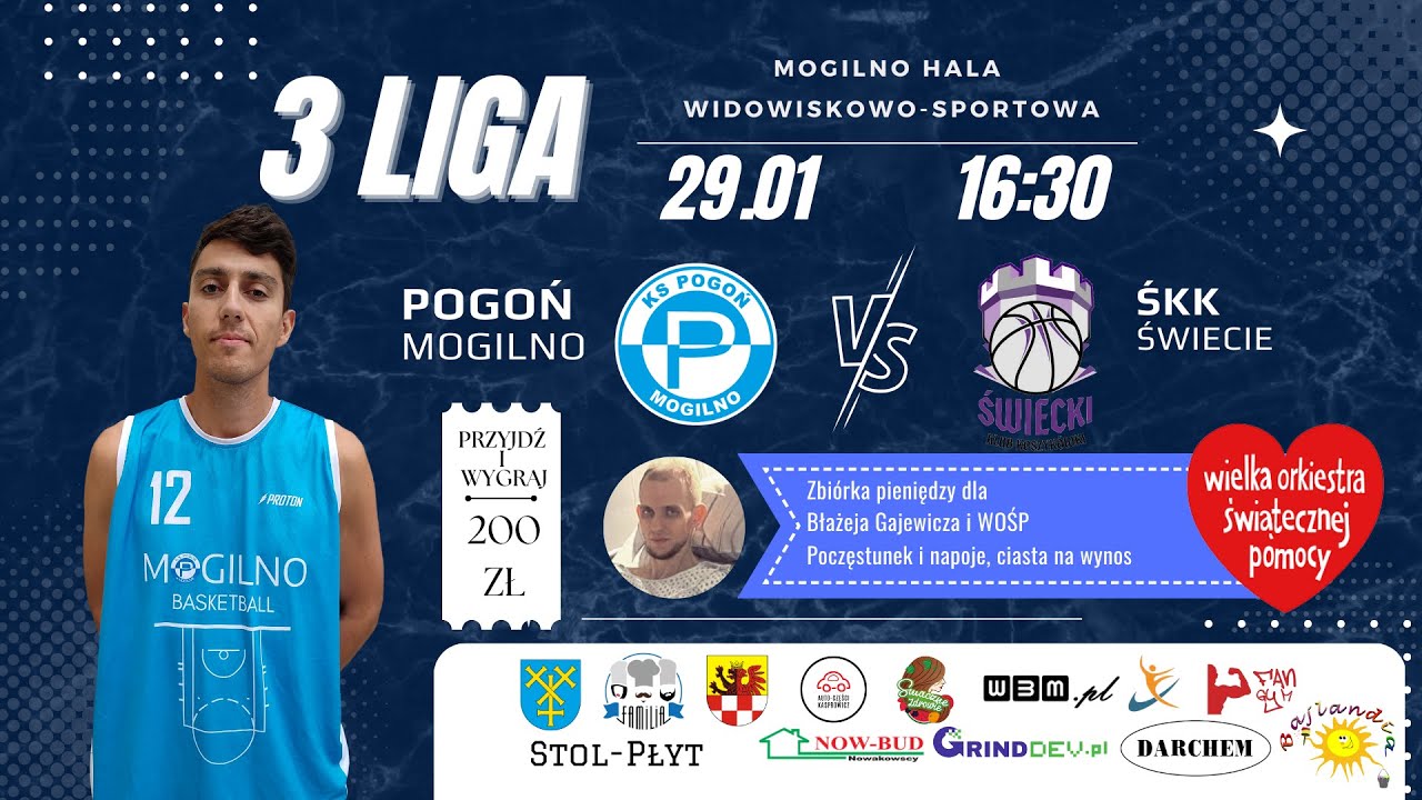 NA ŻYWO:  Pogoń Mogilno - ŚKK Świecie (III liga)