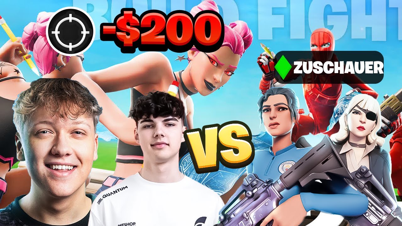 Ich & Gripey VS Zuschauer 200€ PRO KILL 😱 2v2 Buildfight!