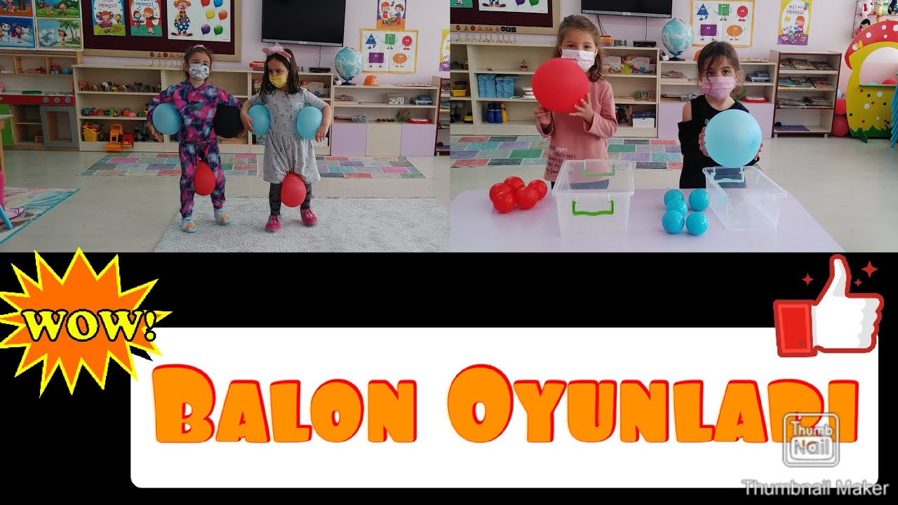 BALON İLE OYNANAN OYUNLAR!ANAOKULU , ANASINIFI ,OKUL ÖNCESİ OYUNLAR ! Balloon games