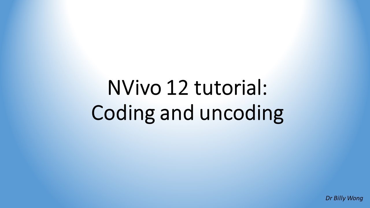 NVivo 12 tutorial - Coding and uncoding
