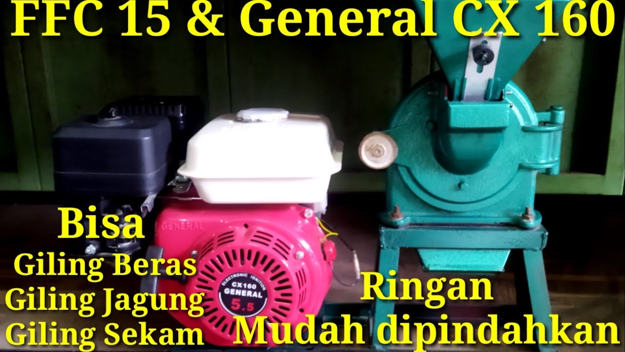 Gilingan Tepung FFC 15 dan mesin Penggerak General CX 160 (5,5 HP).