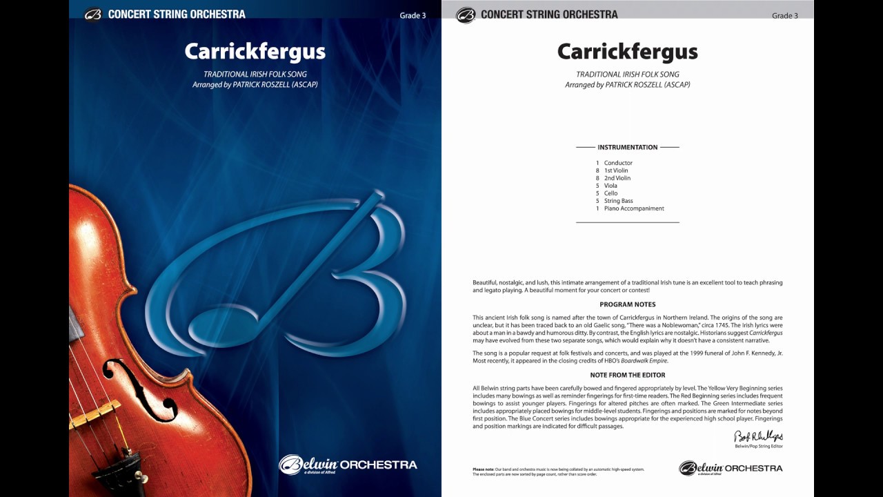 Carrickfergus, arr. Patrick Roszell