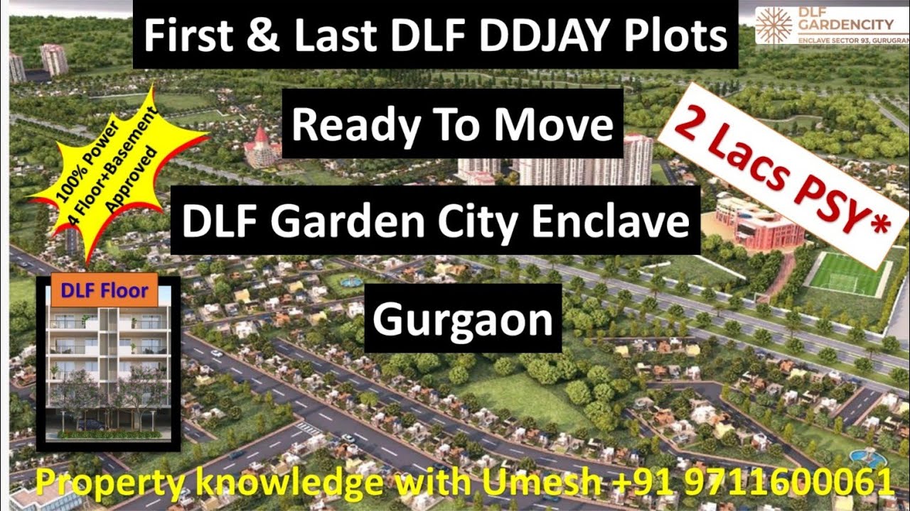 First & Last DLF DDJAY Plots with 100% Power Backup, Ready to Move,DLF Garden City Enclave, Gurgaon