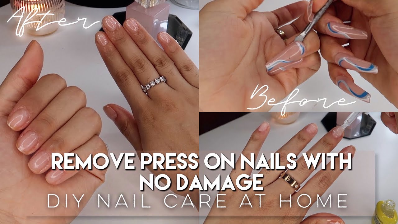 How To Remove SHEIN Press On Nails With NO DAMAGE + Nail After Care | NAIL CARE ROUTINE AT HOME