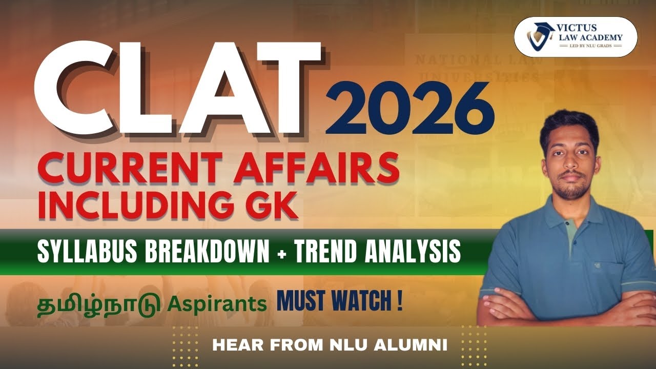 CLAT Current Affairs including GK | Syllabus + Trend Analysis | Tamil #clat2026