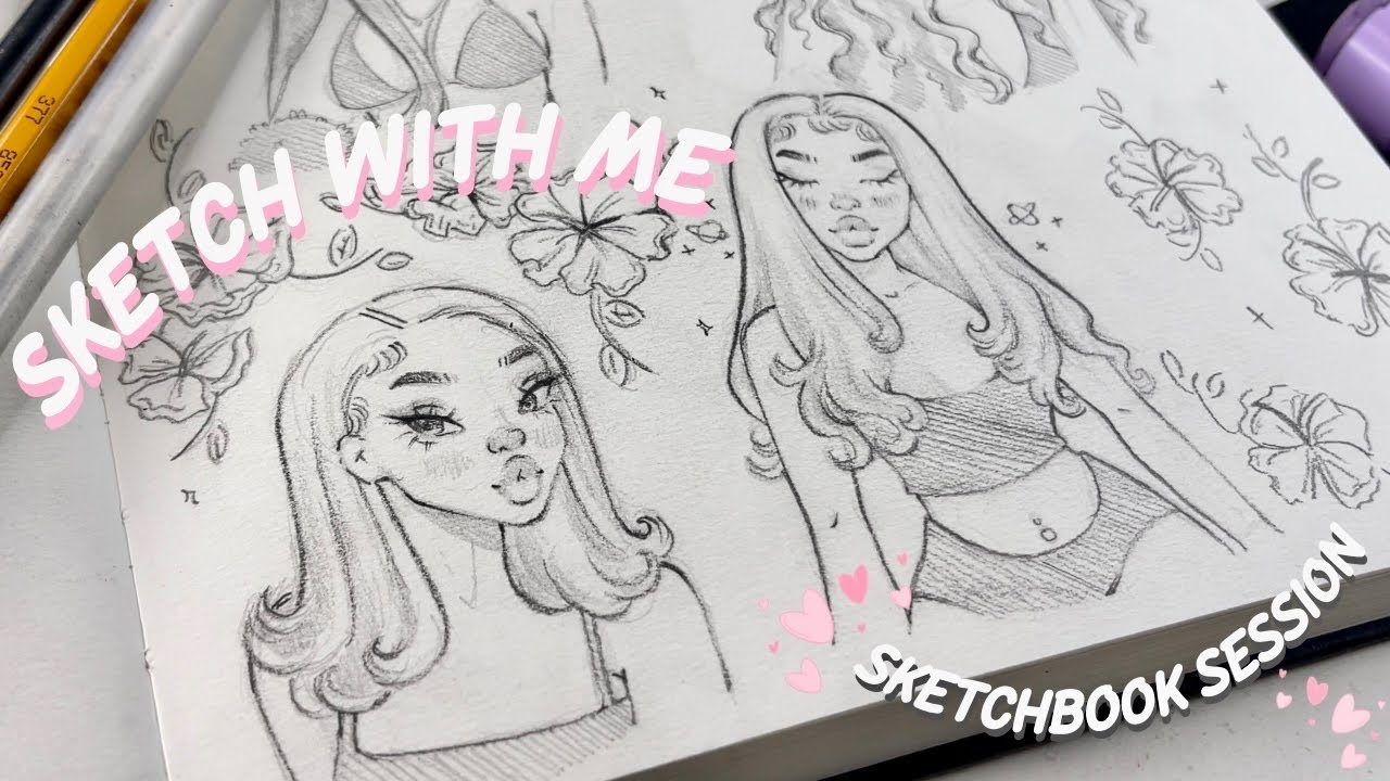 Chill sketch with me💓🌷| Sketchbook session | Traditional art edition📚