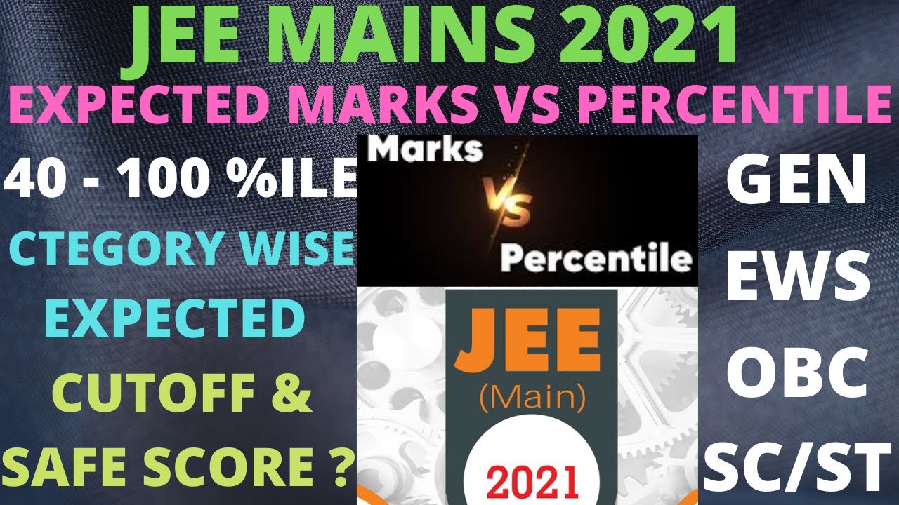 Marks vs percentile JEE Mains 2021 | Expected Category wise cutoff | Safe Score | Marks Vs Rank |