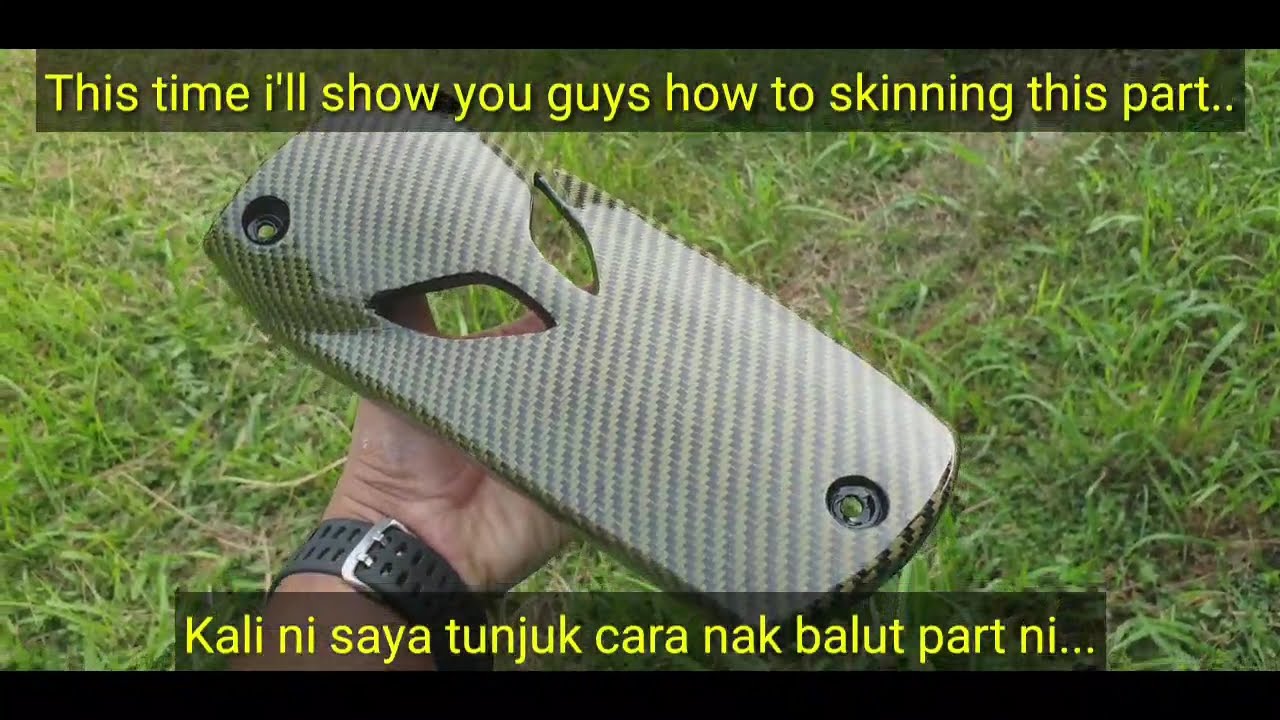 How to skinning carbon fiber (twill carbon kevlar) Yamaha Y125z coverset (balut carbon fiber)