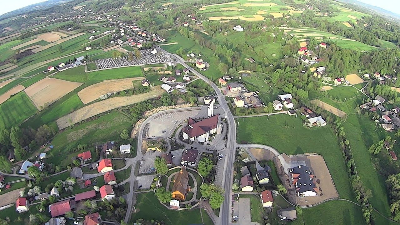 Jodłowa od Kowalowej do Przeczycy - widok z lotu ptaka. PPG, paragliding
