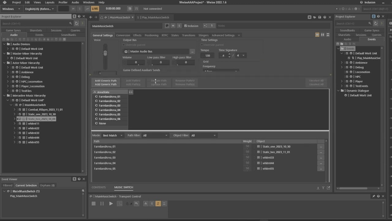 AAA Wwise projects - How I do transitions on beats and bars.