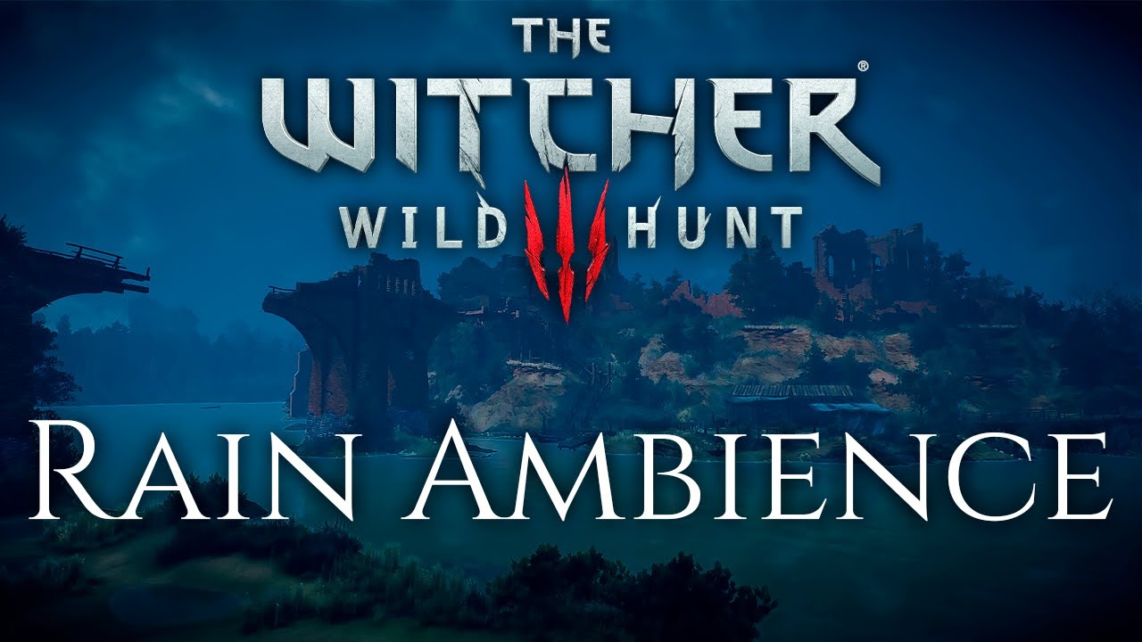 The Witcher 3 - White Orchard Rain Ambience (ASMR, Wind, Music, Water) for Relaxing and Working