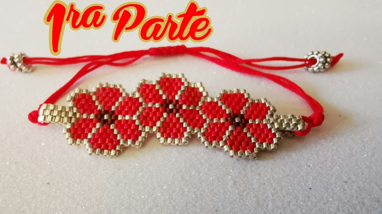 PULSERA DE FLORES DE MIYUKI, PULSERA TECNICA PEYOTE IMPAR 1ERA PARTE🌺🌺🌺