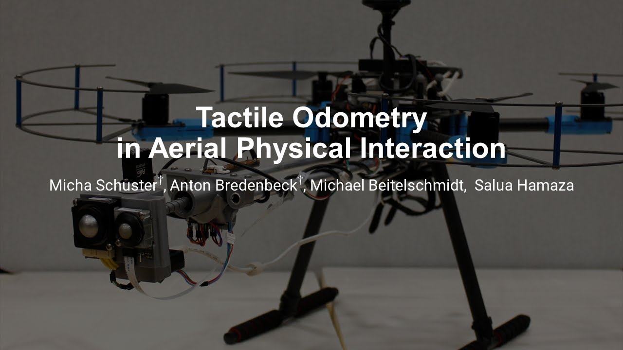 Tactile Odometry in Aerial Physical Interaction