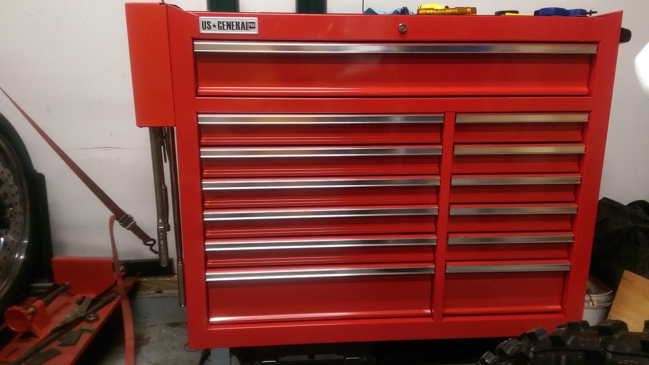 Homak side box mounted to a US General tool cabinet