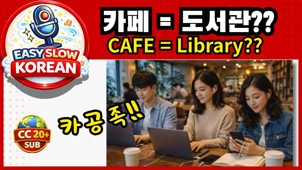 [Slow Korean] 한국 카페에서 공부를 한다고? Is a Korean cafe actually a library?
