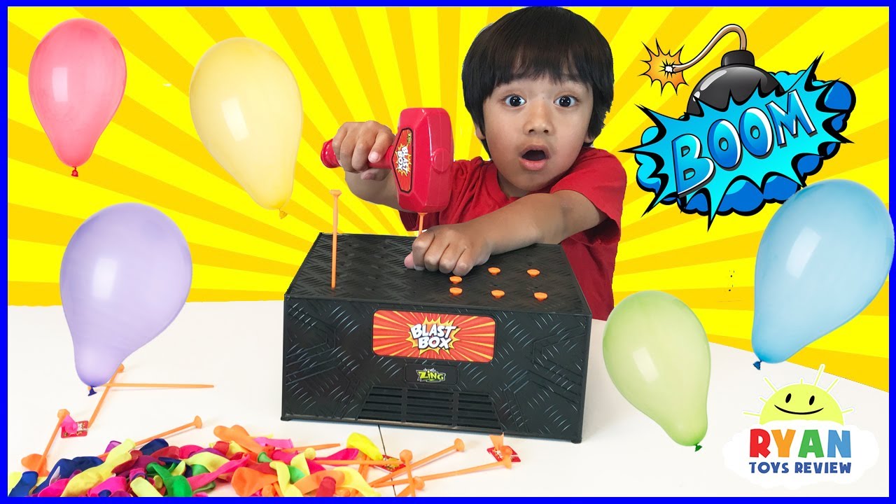 BLAST BOX BALLOON EXPLOSION Pop Challenge! Family Fun Egg Surprise Toys for Kids