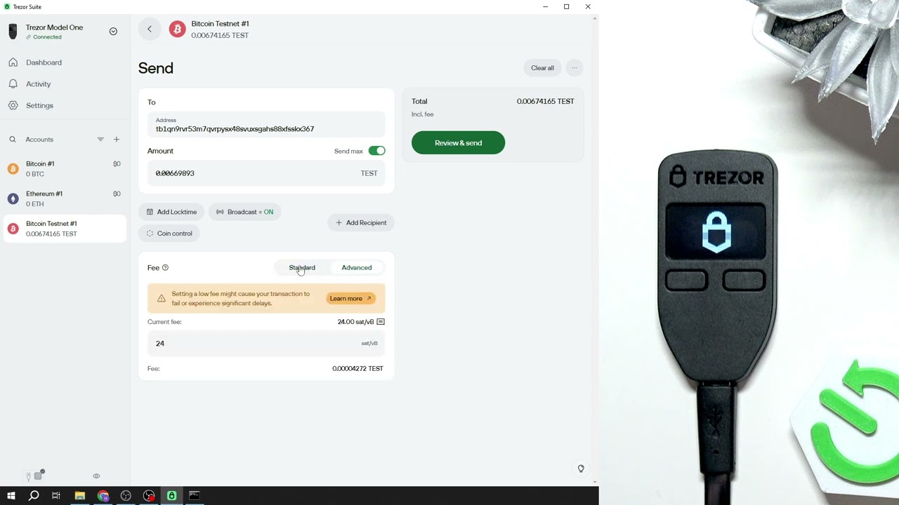 TREZOR Model One &ndash; How to Send Crypto