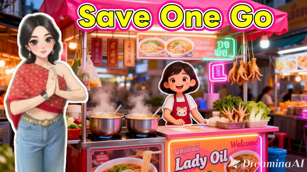 Life Thai Street Food Lady Oil Noodle Shop at Save lOne Go Market