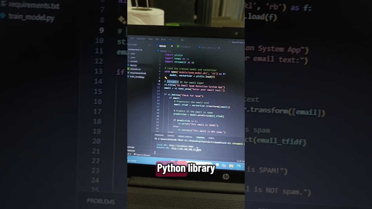 Completed P1: E-mail 📧 Detection Web App #python #streamlit