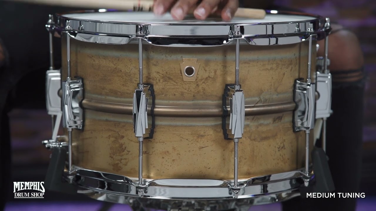 Ludwig 14x8 Raw Brass Phonic Snare Drum (LB484R)
