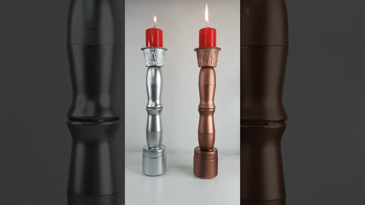 DIY. COMO HACER CANDELABROS CON BOTES DE DESODORANTE. Manualidad de RECICLAJE y decoraci&oacute;n.
