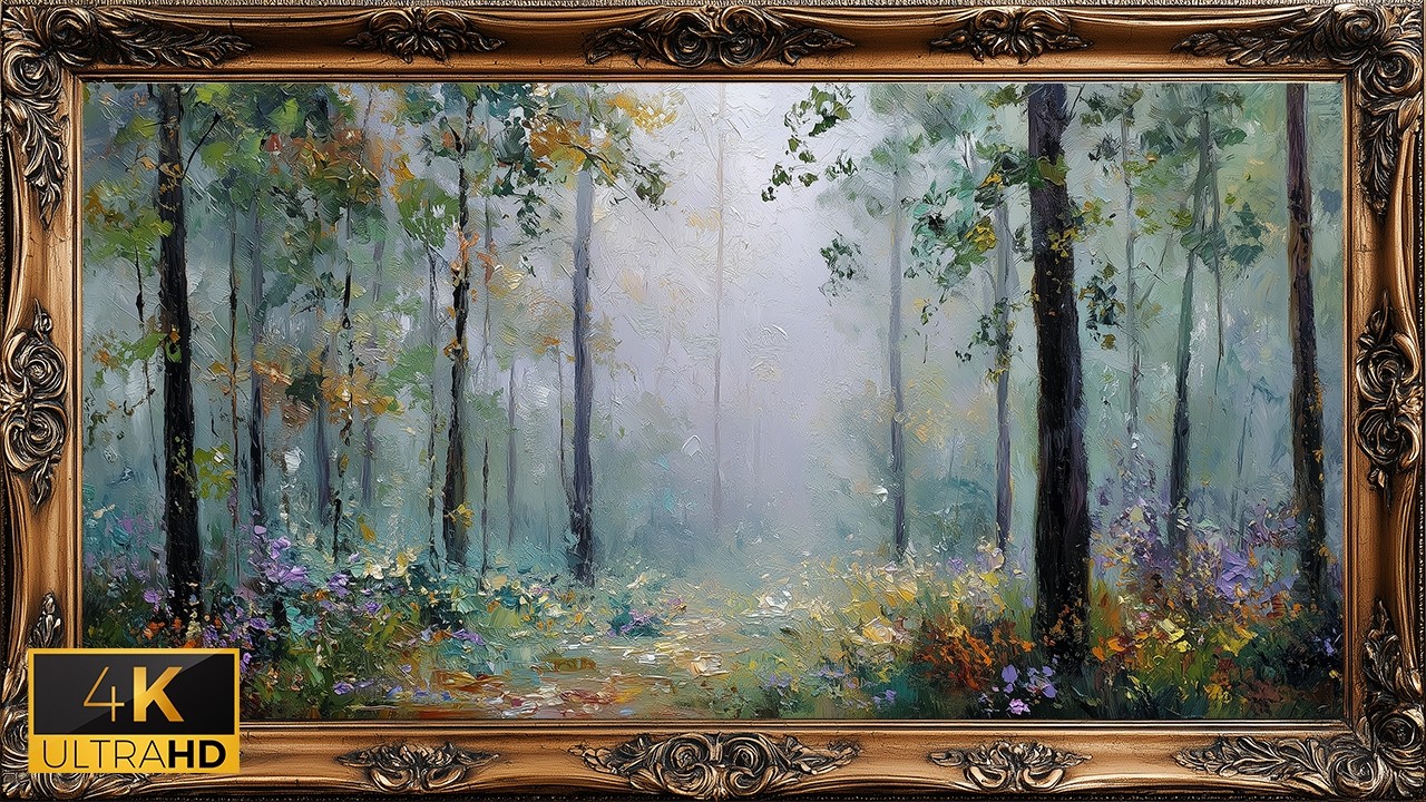 Spring Rain Forest Art Screensaver for Frame TV 2 Hour 4K  | Impressionist Woodland Ambience Display