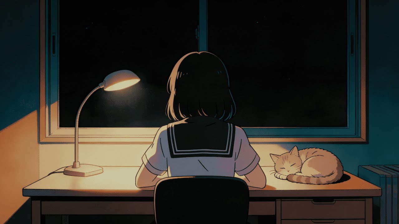 Deep Focus Lofi 🕯️ Quiet Night Desk Lamp | Concentration & Work