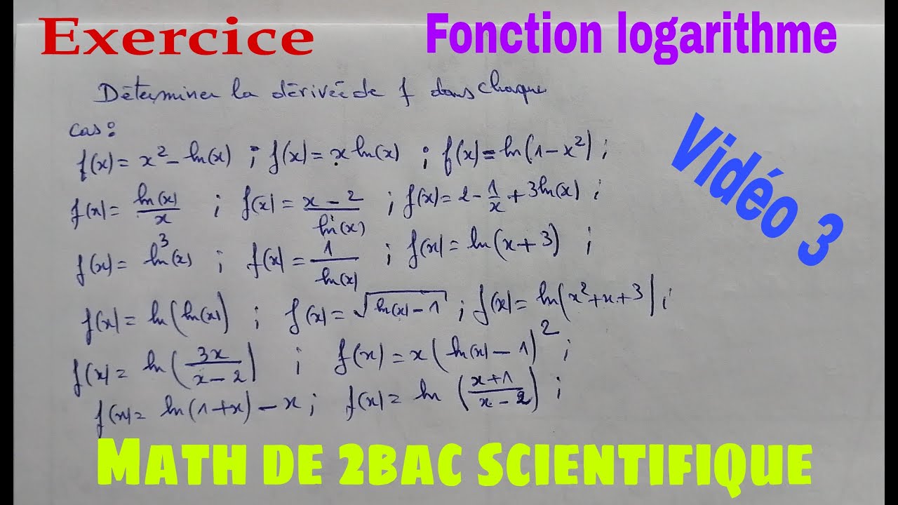 fonction logarithme.....math de 2bac