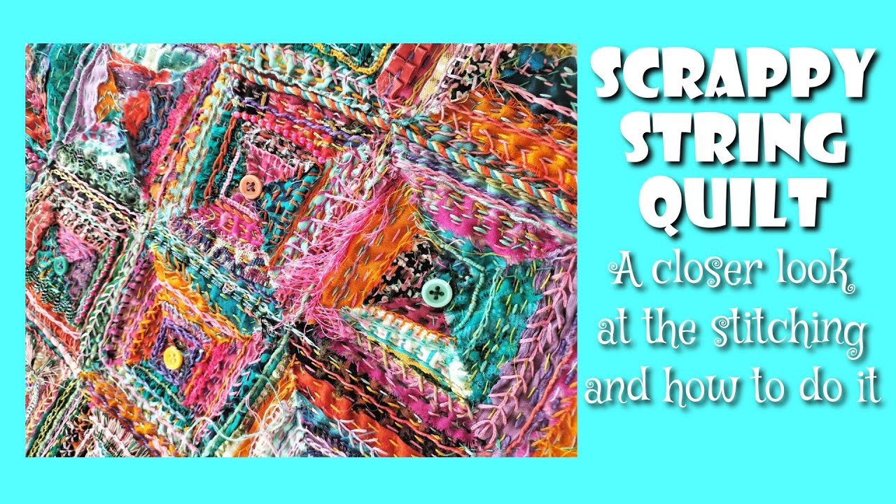 Adding slow-stitched details to the Scrappy String Quilt